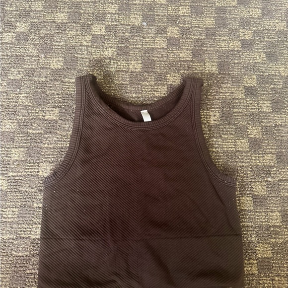 Brown Ribbed Tank Top - Picture 1 of 1